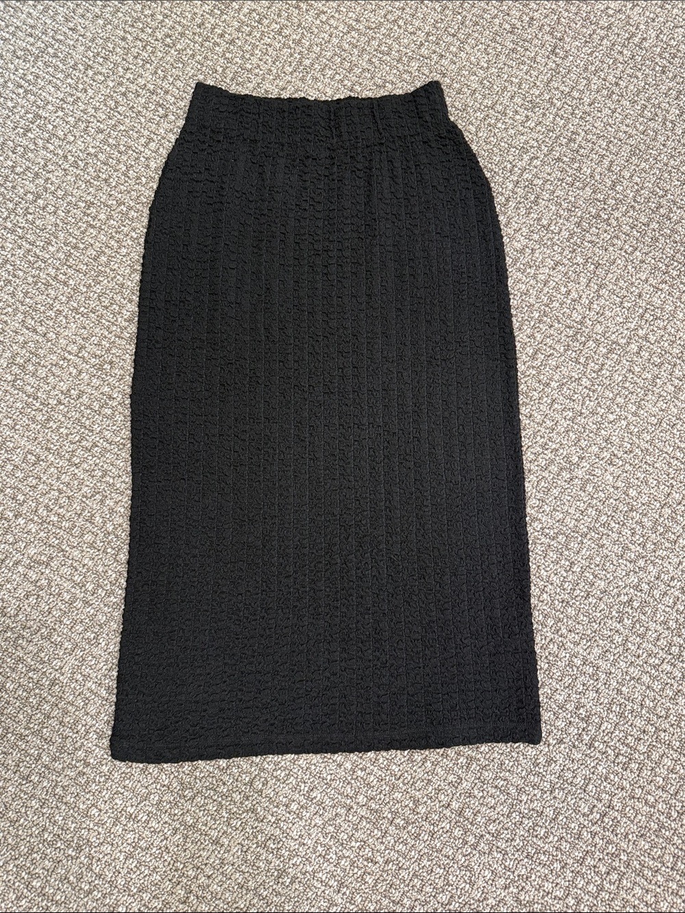 Vince Black Textured Knit Pencil Skirt